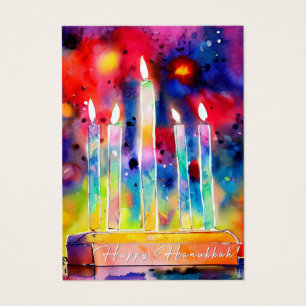 Hanukkah Festival of Light Watercolor Geschenk Tag