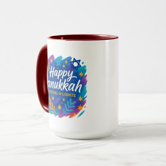 Hanukkah Festival of Lights Art – Combo Mug Tasse (Vorderseite Links)
