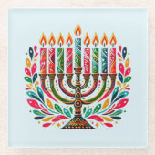 Hanukkah Festival of Lights Glasuntersetzer (Vorderseite)
