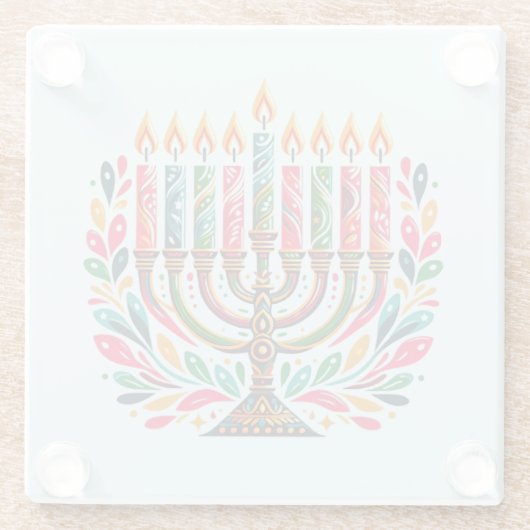Hanukkah Festival of Lights Glasuntersetzer (Rückseite)