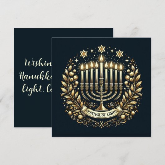 Hanukkah Festival of Lights Karte (Vorne/Hinten)