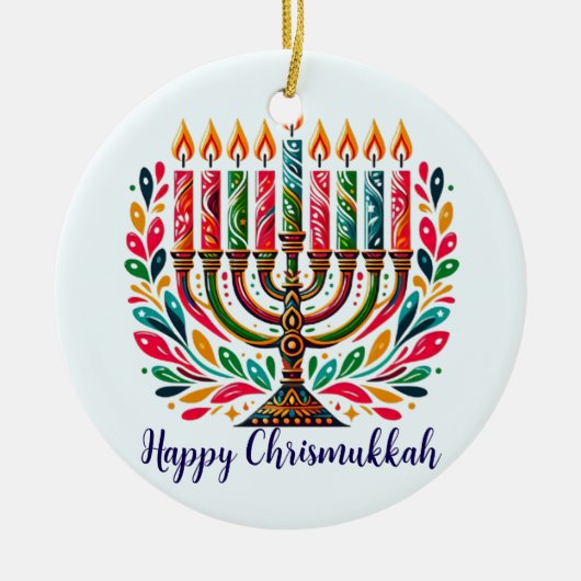 Hanukkah Festival of Lights Keramik Ornament (Vorne)