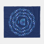 Hanukkah Festival of Lights Mandala Marine blau Fleecedecke (Vorderseite (Horizontal))