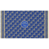 Hanukkah Festival Party Gold Menorah blue pattern Tischdecke (Vorderseite (Horizontal))