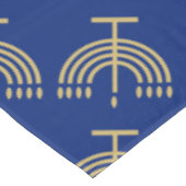 Hanukkah Festival Party Gold Menorah blue pattern Tischdecke (Schrägansicht)