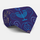 Hanukkah Festival Party Holiday Menorah Doodle Krawatte (Gerollt)
