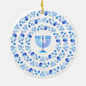 Hanukkah Festival Party Mandala Keramik Ornament (Hinten)
