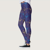 Hanukkah Festival Party Trendy Blue Doodle Muster Leggings (Links)
