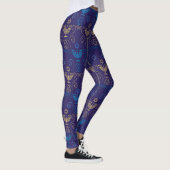 Hanukkah Festival Party Trendy Blue Doodle Muster Leggings (Rechts)