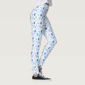 Hanukkah Festival Party Trendy Blue Doodle Muster Leggings (Rechts)