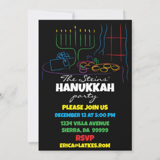 Hanukkah Festtafel des Lichts Einladung