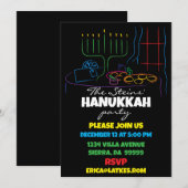 Hanukkah Festtafel des Lichts Einladung (Vorne/Hinten)