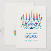 Hanukkah Flat Holiday Card gesegnet Feiertagskarte (Vorne/Hinten)