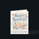 Hanukkah FLorals Handgezeichnet Art CUSTOM 4 FOTO Feiertagskarte<br><div class="desc">Süß zeichnend, um jemandem einen schönen Urlaub zu wünschen! Fügen Sie Ihre eigenen Fotos und Texte hinzu! Klicken Sie auf "Personalisieren", um Ihre eigenen Fotos und Texte in die Innenseite einzufügen und den Text und das Kunstwerk auf der Vorder- und Rückseite zu ändern. Sie können auch Farben und Schriftart ändern,...</div>