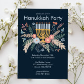 Hanukkah FLorals Handgezeichnet Art CUSTOM Party Einladung
