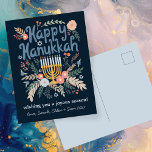 Hanukkah FLorals Handgezeichnet Kunst CUSTOM Feiertagspostkarte<br><div class="desc">Süße Taube zeichne, jemandem einen schönen Urlaub zu wünschen! Fügen Sie Ihre eigenen Fotos und Texte hinzu! Klicken Sie auf "Personalisieren", um den Text auf der Vorder- und Rückseite zu ändern. Sie können auch Farben und Schriftart ändern, alles ist anpassbar! Auch in meinem Shop in verschiedenen Farben und Stil, als...</div>