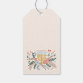 Hanukkah Florals Handzeichn CUSTOM Geschenkanhänger (Rückseite)