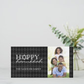 Hanukkah Foto Card Template Feiertagskarte (Stehend Vorderseite)