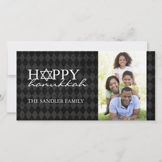 Hanukkah Foto Card Template Feiertagskarte (Vorderseite)