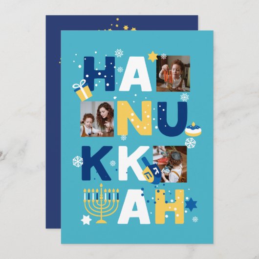 HANUKKAH Foto Grußkarte (Vorne/Hinten)
