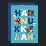 HANUKKAH Foto Grußkarte<br><div class="desc">Unsere Hanukkah Custom Foto Grußkarte ist eine schöne, lustige Art, Familie und Freunden eine Happy Hanukkah im Stil zu wünschen. Dieses festliche, lustige und moderne Design beinhaltet ein Menorah, Dreidel, Jelly Donut & Wrapped Geschenk zusammen mit Snowflakes & Jüdischen Sternen. Personalisieren Sie diese benutzerdefinierte Karte mit 3 eigenen Fotos und...</div>
