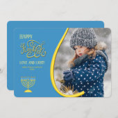 Hanukkah Foto Holiday Card 2 Feiertagskarte (Vorne/Hinten)