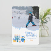 Hanukkah Foto Holiday Card Feiertagskarte (Stehend Vorderseite)