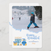 Hanukkah Foto Holiday Card Feiertagskarte (Vorne/Hinten)