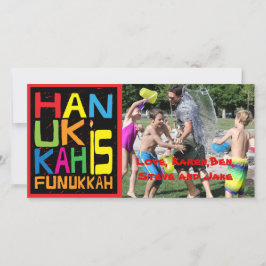 Hanukkah Foto-Karte/Umschlag "Hanukkah ist Funukka Feiertagskarte