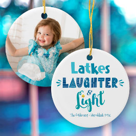 Hanukkah Foto Latkes Lacher Light Fun Moderne Keramik Ornament