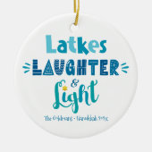 Hanukkah Foto Latkes Lacher Light Fun Moderne Keramik Ornament (Vorne)