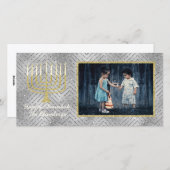 Hanukkah Fotokarte "Elegant Menorah" Feiertagskarte (Vorne/Hinten)