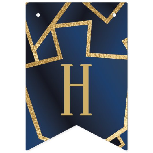 Hanukkah Frack Banner Navy Gold Dreidels (Zweite Fahne)