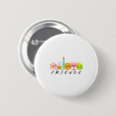 Hanukkah Friends Menorah Traditional Jewish Dreide Button (Vorne & Hinten)