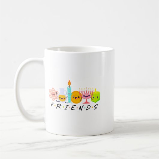 Hanukkah Friends Menorah Traditional Jewish Dreide Kaffeetasse (Links)