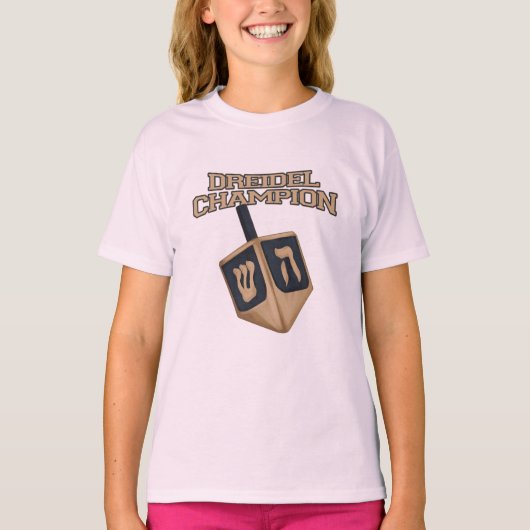 Hanukkah Fun Dreidel Champion Novelty T - Shirt (Vorderseite)
