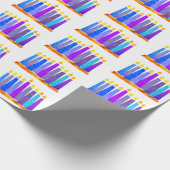 Hanukkah Fun Künstlerisch Blue Boho Muster Kerzen  Geschenkpapier (Ecke)