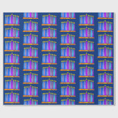 Hanukkah Fun Künstlerisch Blue Boho Muster Kerzen  Geschenkpapier (Flach)