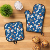 Hanukkah Fun Oven Mitt Set (Oben Unten)