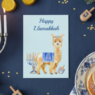 Hanukkah Funny Llama Llamakkah Chrismukkka Feiertagskarte