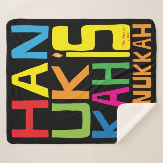 Hanukkah Funukkah Sherpa Blanket/Mittel Sherpadecke (Vorderseite (Horizontal))