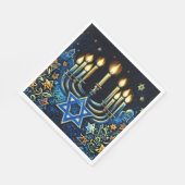 Hanukkah Geschenk Menorah Pastel Zeichnend Serviette (Ecke)