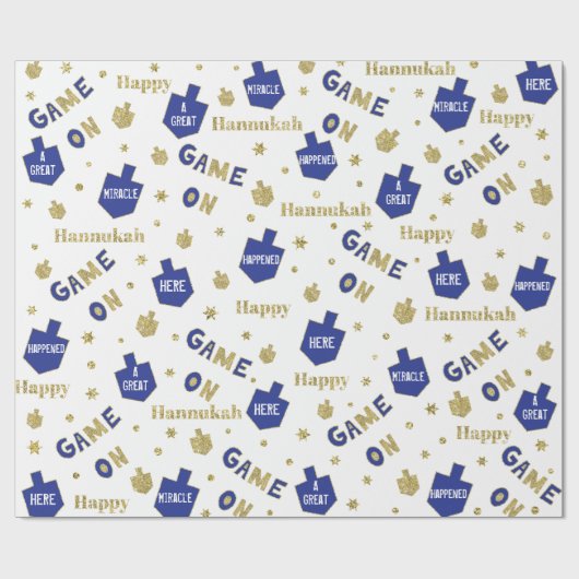 Hanukkah Geschenk Wrap Ein großes Wunder geschah h Geschenkpapier (Flach)
