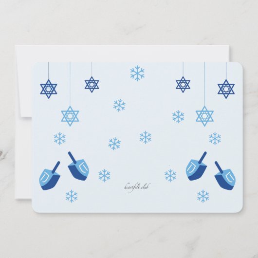 Hanukkah Geschenkbörse Party Einladung (Rückseite)