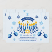Hanukkah Geschenkbörse Party Einladung (Vorne/Hinten)