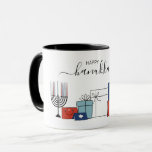 Hanukkah Geschenke & Menorah Feiertag Kaffee Tasse<br><div class="desc">Personalisieren Sie den benutzerdefinierten Text oben. Weitere Koordinationsgegenstände finden Sie in unserer Kollektion "Geschenke und eine Menorah".</div>
