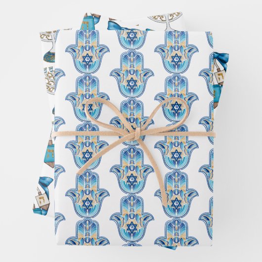 Hanukkah Geschenkpapier Set (Beispiel)