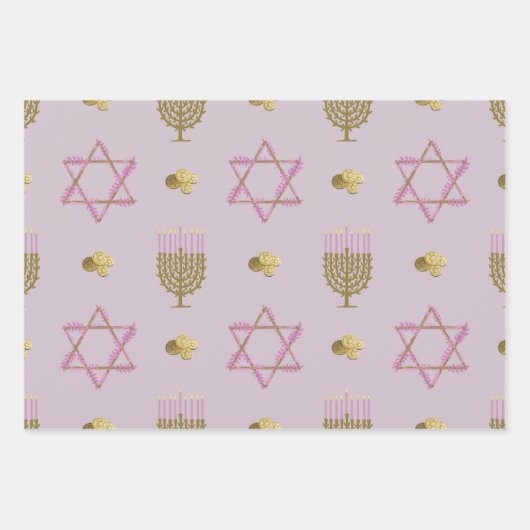 Hanukkah Geschenkpapier Set (Vorderseite)