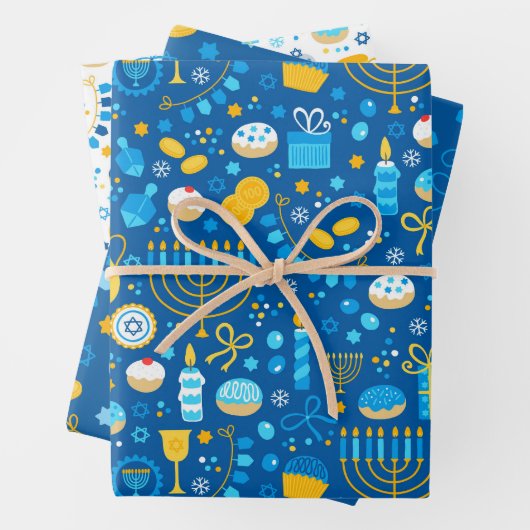 Hanukkah Geschenkpapier Set (Beispiel)