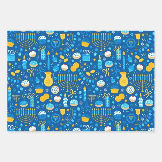 Hanukkah Geschenkpapier Set (Vorderseite)